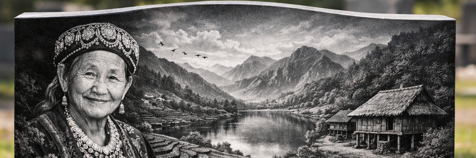 Full stone laser etched image detail